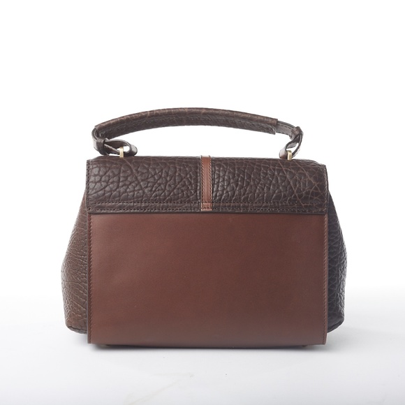 ❌ NWT Santoni Two-tone Brown Leather Handbag - Picture 2 of 15